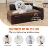 Dog Couch Soft Leather Sofa Bed, Capacity 75 lbs., Black