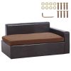 Dog Couch Soft Leather Sofa Bed, Capacity 75 lbs., Black