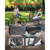 Dog Bike Trailer, Supports up to 100 lbs, 2-in-1 Stroller Cart Bicycle Carrier, Easy Folding Frame