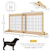 Freestanding Dog Gate Extra Wide 72" W x 27.25" H Barrier, Natural
