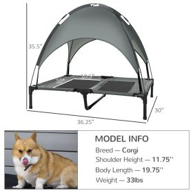 36" x 30" Elevated Portable Dog Cot/Bed with UV Protection Canopy Shade