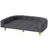 Large Dog Dark Grey Sofa with Washable Cover, Anti-slip Foot Pads