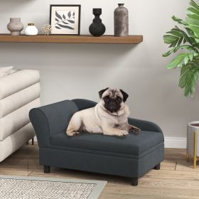 Dog Sofa Bed Couch with Storage, for Small Dogs, Dark Gray