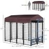 Outdoor Dog Kennel, Welded Wire Steel Fence, Rotating Bowl Holders