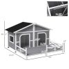 Wooden Large Dog House Outdoor Cabin Shelter with Porch