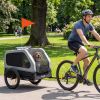 Dog Bike Trailer up to 44lbs. capacity , Universal Coupler, Flip-Down Ramp Tailgate, Gray