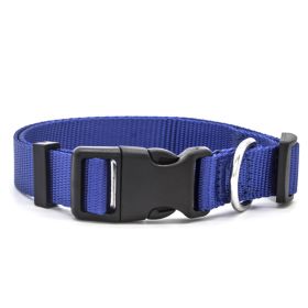 Dog Collar nylon web (Option: Blue-L)