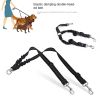 No Tangle Double Dog Leash Coupler; Bungee Lead Reflective for Nighttime Safety
