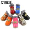 Winter Warm Dog Snow Boots Waterproof Fur 4Pcs/Set Non-Slip