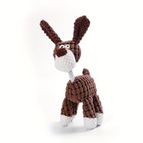 Dog Chew Plush Toy; Durable Squeaky (Color: Coffee)