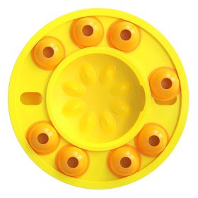 Dog Puzzle Toys Slow Feeder Interactive Increase Puppy IQ Food Dispenser Slowly Eating Non-Slip Bowl Pet Training Game (Color: Yellow)