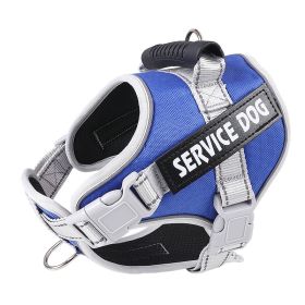 No Pull Service Dog Harness; Breathable Soft Vest For Outdoor Walking (Color: Blue, size: S)