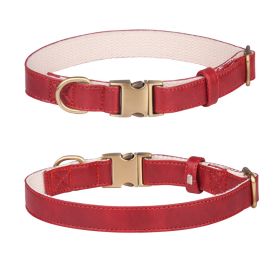 Adjustable Soft Padded Leather Dog Collar; Tactical Collar with Durable Metal Buckle (colour: Leather, size: L code)