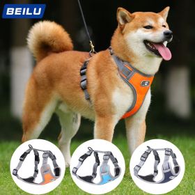 Mesh Breathable Big Dog Harness; Reflective Vest (Specification (L * W): S (6-12 kg), colour: orange)