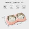 Macaron Dual Stainless Steel Dog Bowls, 600ml each, Non-Slip, Dishwasher Safe