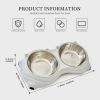 Macaron Dual Stainless Steel Dog Bowls, 600ml each, Non-Slip, Dishwasher Safe
