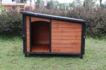 46" Wooden Large Dog House with Raised Feet & Weatherproof PVC Roof