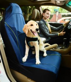 Pet Life Open Road Mess-Free Single Seated Safety Car Seat Cover Protector For Dogs (Color: Blue)