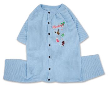 Touchdog 'Ciesta-Luxe' Designer Full Body Thermal Jumpsuit Pajamas (Color: Blue, size: large)