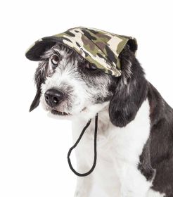 'Torrential Downfour' Camouflage UV Protectant Adjustable Fashion Dog Cap (size: large)