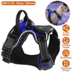 Rechargeable LED Light Up Harness (Color: Dark Blue, size: XL)