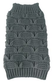 Fashion Turtle Neck Knitted Dog Sweater Butterfly Stitched Heavy Cable (size: large)