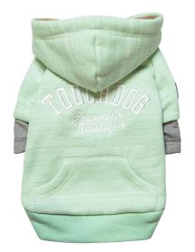 Designer Ultra Soft Sand-Blasted Cotton Dog Hoodie Sweater (Color: Green, size: large)