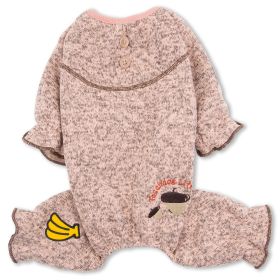 Touchdog Bark-Zz Designer Soft Cotton Thermal Pet Dog Jumpsuit Pajamas (Color: Pink, size: large)