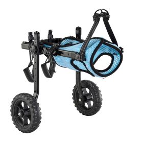 Dog Wheelchair for Back Legs, Adjustable with 2 Shock-Absorbing Wheels (size: XS)
