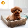 Dog Bed Soft Warm Fleece Cozy Nest Bed Cushion Mat S Size