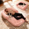 Large Dog Foldable Plush Washable Orthopedic Dog Bed for People Doze Off