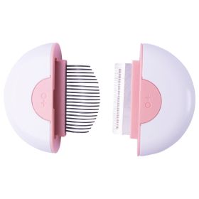 'LYNX' 2-in-1 Travel Connecting Grooming Dog Comb and Deshedder (Color: Pink, size: small)