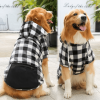 Dog Sweatshirt Black Plaid Zip Pocket