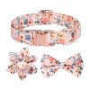 Adjustable Soft Dog Collar With Cute Print Flower Multicolor Patterns