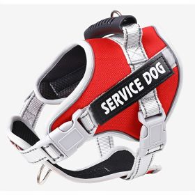 No Pull Service Dog Harness; Breathable Soft Vest For Outdoor Walking (Color: Red, size: L)
