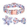 Adjustable Soft Dog Collar With Cute Print Flower Multicolor Patterns