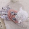 Sweet Bowknot Dog Sweater Dress; Winter Warm Pet Clothes