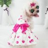 Bow Floral Pattern Summer Dog Dress