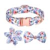 Adjustable Soft Dog Collar With Cute Print Flower Multicolor Patterns