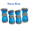 Winter Warm Dog Snow Boots Waterproof Fur 4Pcs/Set Non-Slip