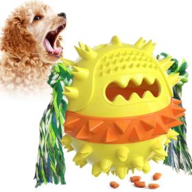 Vocal Dog Leaking Food Ball Toy (Type: Pet Toys, Color: Yellow)