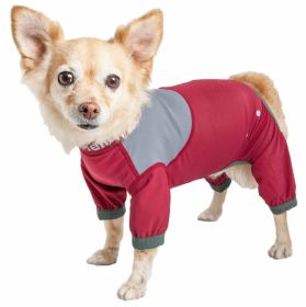 Dog Helios 'Tail Runner' Lightweight Full Bodied Performance Dog Track Suit (Color: Red, size: X-Large)