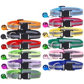 Adjustable Nylon Dog Collar Reflective With Small Bell (Color: Red, size: Adjustment)