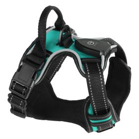 Rechargeable LED Light Up Harness (Color: Green, size: L)