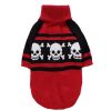 Pet Dog Halloween Costume Pumpkin Skull Death Pattern Knit Sweater
