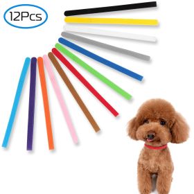 12 Colors Whelping Puppy ID Collars Adjustable Double-Sided (size: large)