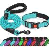 No Pull Dog Harness; Adjustable Nylon Collar & Leashes For Walking Training