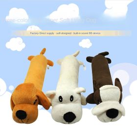 Dog plush chew toy; cleans teeth and makes sounds (colour: all of 3 color)