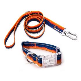 Adjustable High-quality Reflective leash set  Durable Waterproof No - tangle Night walks Morning jogs (Color: sunset, size: L)