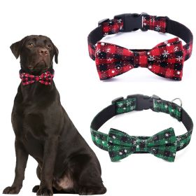Christmas Dog Collar Snowflake Pattern (Color: Red, size: M)